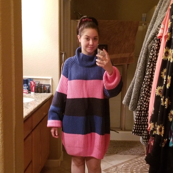 Lazy Oaf Dresses & Skirts - Lazy Oaf Oversized Knit Turtleneck Sweater Dress